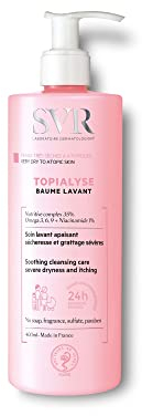 SVR - Topialyse Baume Lavant - Nettoyant apaisant sans sulfate - Pour peaux très sèches à atopiques - Huiles de coton & coco, niacinamide, prébiotiques - 400 ml