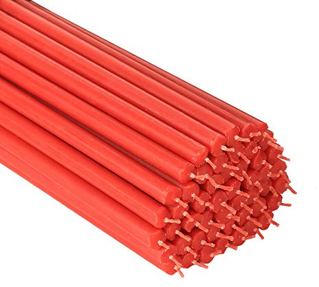 NKlaus Altarkerzen für Kerzen Bienenwachs, Rot, 28cm 750g ca, 50 Stück | tropffrei; Höhe: 28cm; Durchmesser: 9,6mm; Gewicht: 750g