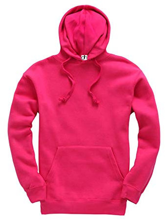 D&H CLOTHING UK Premium Adult Unisex Premium XS-6XL Pullover Heavy Blended Hooded Fleece Jumper Work Wear Sweatshirt Hoodies Top Plain BNW Unisex Fuchsia