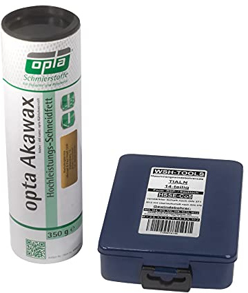 WSH-TOOLS Jeu de 14 tarauds pour machine à trou borgné M3, M4, M5, M6, M8, M10, M12 HSSE-Co5 TiAlN avec stylo lubrifiant.
