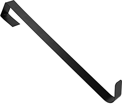 Kudoo Kranzaufhänger, Kranzhalter Haken, Längenverstellbar Weihnachts Metall Kranzaufhänger für Tür Heavy Duty Kranzhalter für Haustür Weihnachtsdekoration Platzsparend Aufzubewahren(Schwarz)