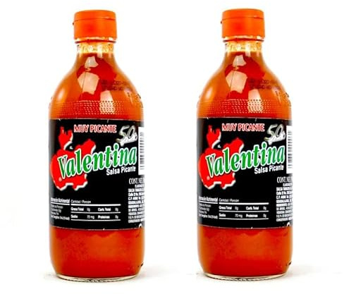 Salsa picante mexicana muy picante tipo Valentina Etiqueta Negra 370 ml pack 2 botellas de vidrio para tacos, snacks, michelada y cocina