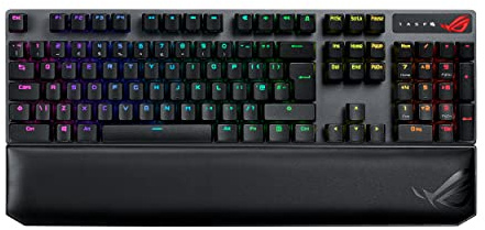 ASUS ROG Strix Scope NX RGB Wireless Deluxe - Teclado mecánico gaming (interruptores mecánicos ROG NX Red, PBT, triple conectividad, marco de aluminio, especial para juegos FPS) Negro - QWERTY español