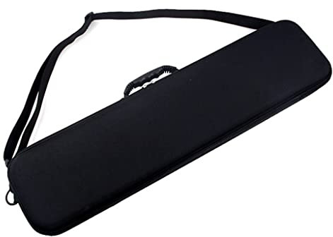 Eva-Angeltaschen, 63 cm, stoßfeste Angelgerät-Tasche mit Riemen, für den Außenbereich, tragbar, für Ruten und Rollen, Tragetasche, Stangen-Aufbewahrungskoffer (schwarz, 60 x 16,5 cm)