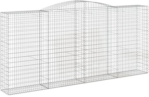 Tidyard Cesti Gabbioni ad Arco 2pz 400x50x180/200 cm,Gabbione in Rete Metallica,Gabbioni Metallici per Sassi,da Giardino,Gabbione per Pietra,Gabbione Metallico in Ferro Zincato,Gabbione per Decorative