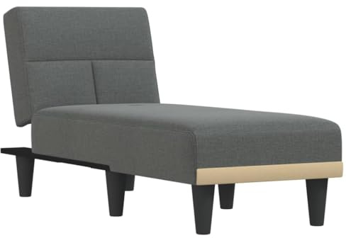 vidaXL Chaiselongue, Sofa in 3 Positionen zum Sitzen Entspannen Schlafen Verstellbar, Couch in Eleganter Optik, Liege Schlafsofa Loungesofa Liegesofa, Dunkelgrau Stoff