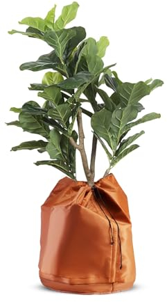 iBamso Winter Pflanzen Frostschutzhülle und Kokosmatten, Topfpflanzen Schutzbeutel für Pflanzen Kälte und Frost, Winter Topfschutz mit Reißverschluss und Kordelzug,- 1 Stücke (65 x 70 cm)