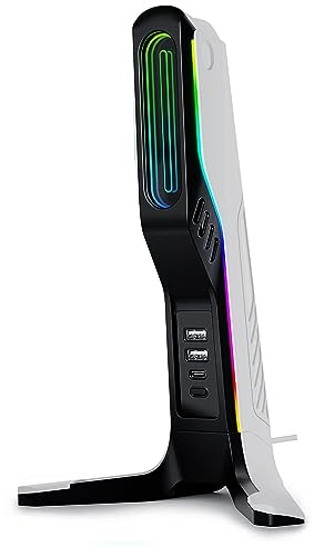 IFYOO Support de casque de jeu RVB avec 2 ports USB et 1 port de type C, support de casque de jeu pour PC, Xbox One, Xbox Series S/X, PS5, PS4, support pour écouteurs, accessoires de jeu de bureau,