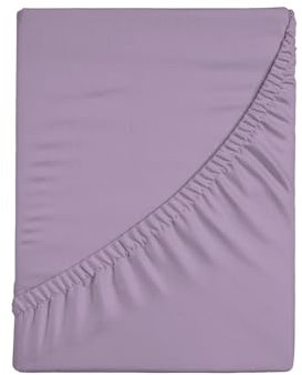 Zer0bed, Lenzuolo Sotto con Angoli Piazza e Mezza Tinta Unita 100% Cotone ANGOLO MAXI 30CM, 1 Piazza e Mezza, Lilla, 130x200