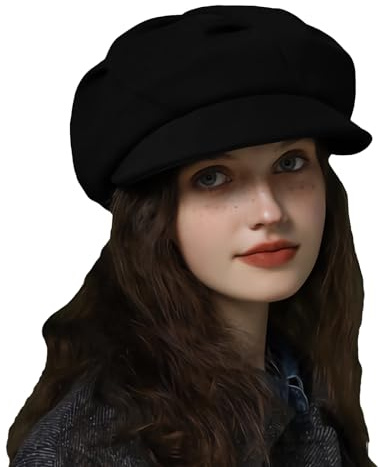 SJTJSPX Casquette Bérets Femme Casquette Gavroche Classic Casquettes Souples en Laine Vintage Chapeau Plate Hat Automne Hiver Béret Artiste Casquette Visière Classique Français Casquette Ballon