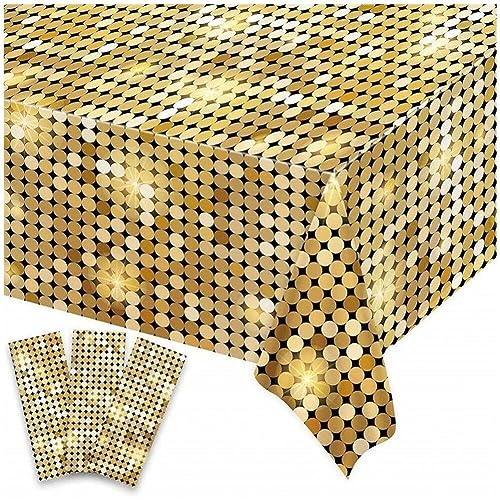 Disco-Party-Tischdecke, Casino-Motto-Partydekorationen, 60er, 70er, 80er, 90er, Disco-Party-Tischdecke, Pailletten-Tischdecke, Las Vegas-Partyzubehör