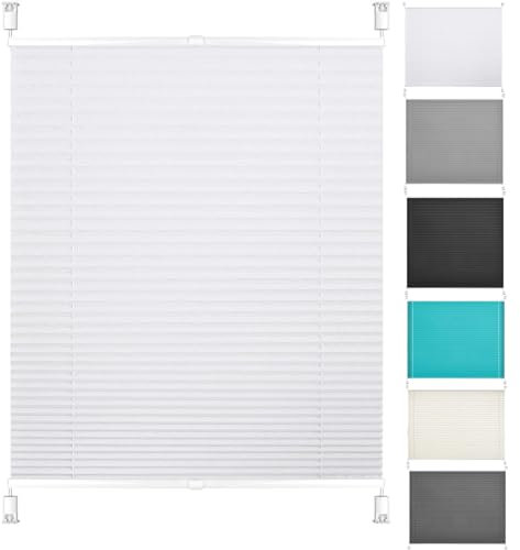 Tenda plissettata Klemmfix senza fori 50 x 220 cm Montaggio facile e veloce Tenda a Rullo Plissettata con morsetti pronta per l'uso Per Bagno,Cucina, Bianco