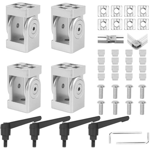 Winkelverbinder Einstellbarer Gelenk Aluprofil 3030/4040 Schlitz Gelenkverbinder mit Klemmhebel Flexibler Scharnier für 3D Drucker Aluminium Extrusion Profil nach europäischem Standard (3030(4er set))