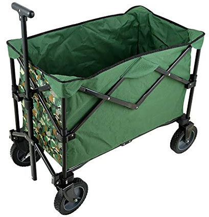 ARICCI Multifunktionaler, zusammenklappbarer tragbarer Trolley-Wagen, Einkaufswagen, robuster Wagen, Transportwagen mit 4 Rädern für Outdoor/Camping/Angeln/Einkaufszentrum – 100 kg Vision
