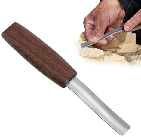 Cincel de madera para carpintería, herramienta de tallado curvada | pala curvada para trabajar la madera, con mango de madera, herramienta de afilado para hombres