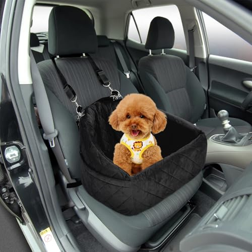 Hundstol Bilbaksäte, Stabil Hundbilstol Hundlåda med Fästremmar, Vattentät Hundbilstol för Baksäte i Bilen, för små och Medelstora Hundar 50x52x28cm (Ejoyousuxgg1nmepb-11)
