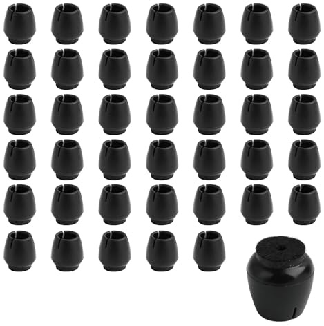 Annlpoy 40 pièces Protection Pied de Chaise Silicone Patin Tampon chaises Ronds Pieds de chaises Protection de Sol, Convient pour 12-16 mm Pieds Ronds, pour Tables, chaises et Meubles de Bureau, Noir