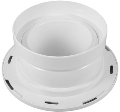 POPETPOP Salida de Ventilación Redonda para Sistema de Aire Acondicionado Central Ventilación de Pared Exterior en Abs Efecto Total y Rejilla Giratoria 360°