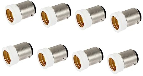 DIYEAH Adattatore Portalampada da B15 a E14, Convertitore Base per Lampadine Led, Set 8 Pezzi, Installazione Semplice per Garage, Laboratori e Negozi, Materiale Resistente e Sicuro