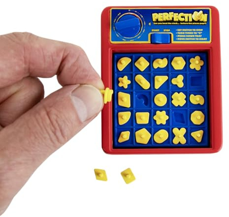 World's Smallest Perfection, Fully Functional Miniature Game, Classic Fast-Paced Shape Game for Kids and Adults, Board Game, Family Games, Travel Game, Stocking Stuffers, Easter Baskets, Ages 6 and Up
