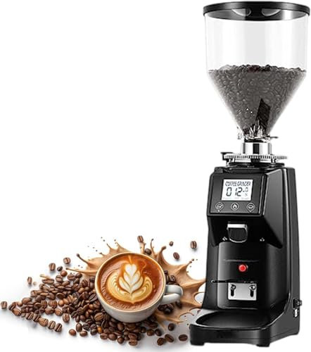 HEIHEIZI Grinding Master – Moulin pour Infusion à Froid et Expresso – Meules Plates de 60mm, Plus de 19 Réglages et Support D'entonnoir Amovible, Conception Anti-Obstruction,1500ml-Black