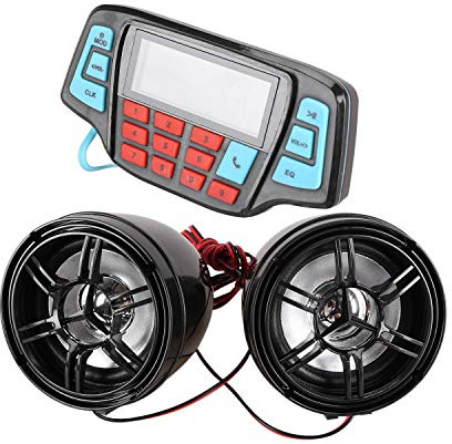 Fuhjythy Motorcycle Mp3 Music Player Audio Hands-Free Bluetooth Stereo Speaker Fm Radio Waterproof Audio System