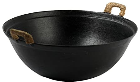 asdchZen Wok De Hierro Fundido, Calidad De Chef, para Salteados Y Salteados, Mango Doble, 34 Cm