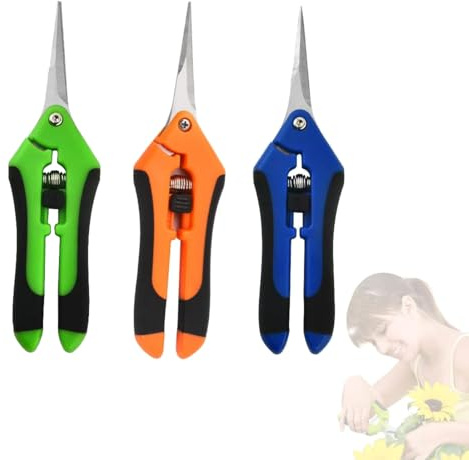 3pcs Ernteschere, Grow Schere, Trimmschere, Klein Gartenschere, Astschere Bonsai Schere Baumschere Ernteschere, Pruning Shears Garden Scissors für Bonsai Pflanzen Blumen Ernte Obst Gemüse