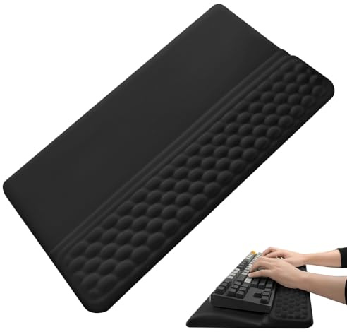 Repose-poignet ergonomique avec support pour clavier, support de clavier en mousse à mémoire de forme, repose-poignet pour ordinateur et bureau (noir)