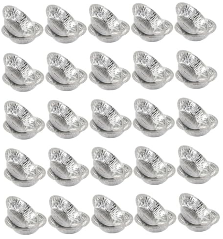 HIAKDOFT 300 Moldes para Hornear Tartas de Huevo de Aluminio, Bandejas de Papel de Aluminio Redondas para Cupcakes y Pasteles, Ideales para Cocina en Casa y Panadería