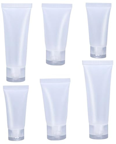 BDEPSTR Flacon Voyage,Lot de 6 Contenant Voyage,Tubes Vides Rechargeables,Transparents,Bouteilles de Voyages pour Articles de Toilette en Plastique pour Shampooing,Après-Shampoing et