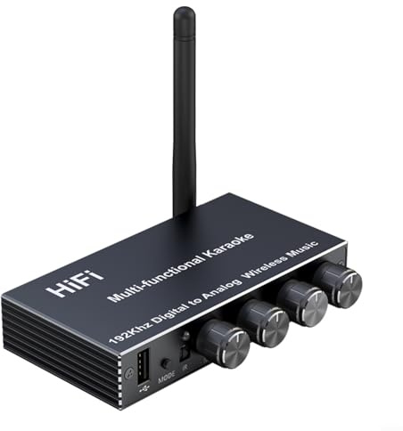 Blue-tooth 5.4 Audio Receiver Adapter with USB, for RCA, Coaxial, AUX, and MIC Inputs for Wireless Music Streaming to Stereo Systems