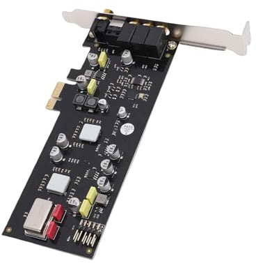 Tosuny PCIe HiFi-Ljudkort med SSS1700, 7.1-kanals Ljudkort Optiskt Koaxialt Ljudgränssnitt, 120dB +N, Plug & Play