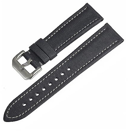 Cong Yi Lyx Herrklocka Nylonarmband Läder 20mm 22mm 23mm Svart Nylonklockaband Vattentät(Black3,23mm)