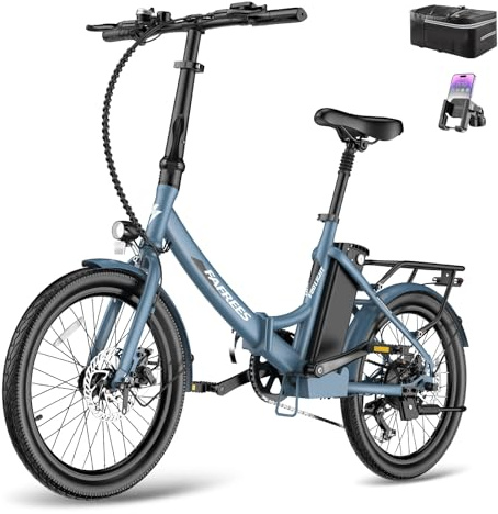 Fafrees E-Bike Klapprad 20 Zoll, Elektrofahrrad Ebike Herren 36V 16.75Ah/20Ah Akku, E-Fahrrad Damen 250W, Pedelec 25km/h, Reichweite bis zu 130 km, F20 Light (20Ah Akku, Blau)