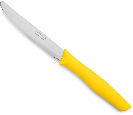 Arcos Serie Nova - Coltello Tavola - Lama Acciaio Inossidabile Nitrum 110 mm - Manico Polipropilene Colore Giallo