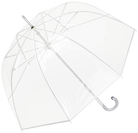 VON LILIENFELD® Parapluie Transparent Translucide Grand Robuste Melina blanc