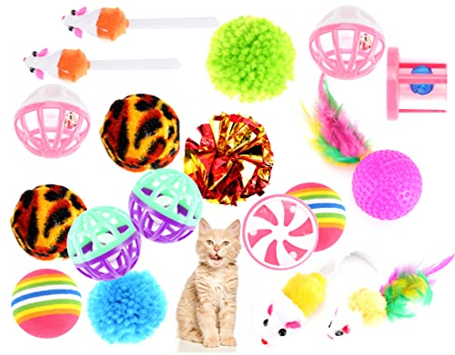 Katzenspielzeug Set - Spielzeug für div. Katzen zur Beschäftigung & Selbstbeschäftigung Maus - Spiel & Spaß mit dem Haustier