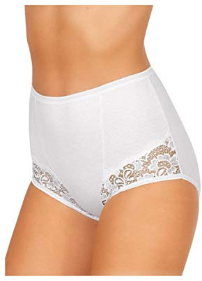 JADEA Slip Donna, Offerta 6 Pezzi, Art 06 Cotone Culotte Fianco Alto Vita Alta (6 Pezzi-Bianco, 8)