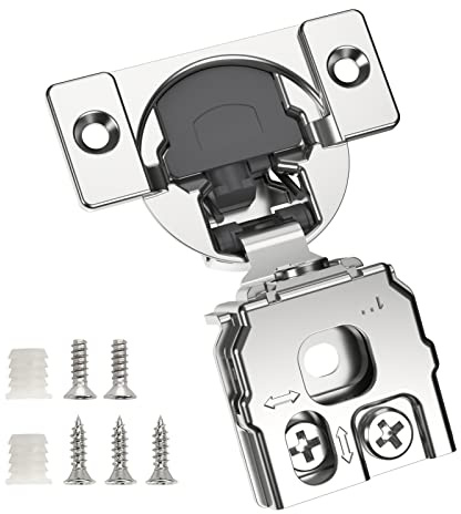 Chibery 20 Pack 1 Overlay 3D Soft Close Concealed Hinge for Face Frame Door, Smooth Slow Self Closing Hinges, Satin Nickel, Hidden 105° Open Angle Stainless Steel Hinge for Kitchen Cabinet Door