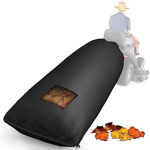 QUTBAG 2 Stück Rasentraktor-Laubbeutel, 420D Oxford-Stoff, verschleißfester Rasenmäher-Grasfangbeutel, Laubsammler und Rasengartenbeutel für Traktor, schnelle Reinigung von Gartenblättern 244 * 144cm