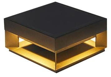 Topmo-plus Luci a colonna Lampione Lampada a testa impermeabile illuminazione per percorso quadrato nero scavato struttura in lega di inossidabile + Acrilico giardino 16W 20CM quadrata bianco caldo