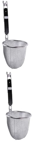 TOPBATHY 2 Piezas colador de cocina colador de cafe cuchara para espumadera de cocina cuchara de la cesta del skimmer filtros de Filtrar de malla colador de acero inoxidable
