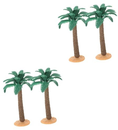 Warmhm 4 Stück Palmen Artificial Tree kunstpflanze mikrolandschaft Landschaftsdekoration plastikbaum Miniaturbäume Sandtisch-Modellbaum Mini-Architekturbäume Simulationsanlagenmodell PVC