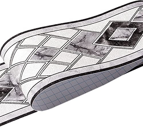 KFXYSM Selbstklebende Bordüre PVC Selbstklebende Tapete Grenzen Taille geometrisches Muster Heizleiste Wohnzimmer Badezimmer Küche Fliesen-Aufkleber Tapetenbordüre Selbstklebend