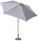 GardenKraft 11409 2.7m Outdoor Garden Parasol/Tilt & Crank Mechanism/Steel Pole with Wooden Effect/UV 30 Protection/Durable Polyester Material/Light Grey Colour