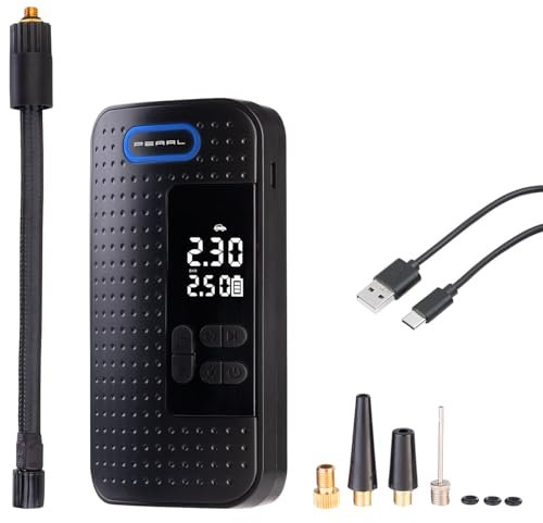 AGT Minikompressor: Mini-Akku-Kompressor-Luftpumpe mit LED-Display, 2.000 mAh, 150 psi (Luftkompressor, Fahrrad Kompressor, Luftmatratze)