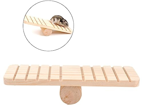 Giocattolo a Bilico in Legno per Criceto, Decorazione Habitat | Khaki, Resistente e Facile da Pulire, Area Gioco e Sosta per Piccole Pelose, Uso in Casetta
