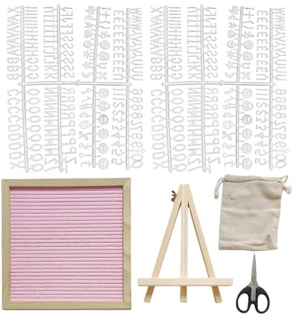 Opdestn Letter Board Sign | Letter Board with Stand,Wooden Frame 9.84X9.84Inch Felt Bulletin Billboard for Christmas Birthday Wedding Event Display Cafe Restaurant School