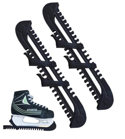 YUVKIN 2 piezas protectores ajustables para patines, ideales para patines de hockey sobre hielo y patinaje artístico (negro)